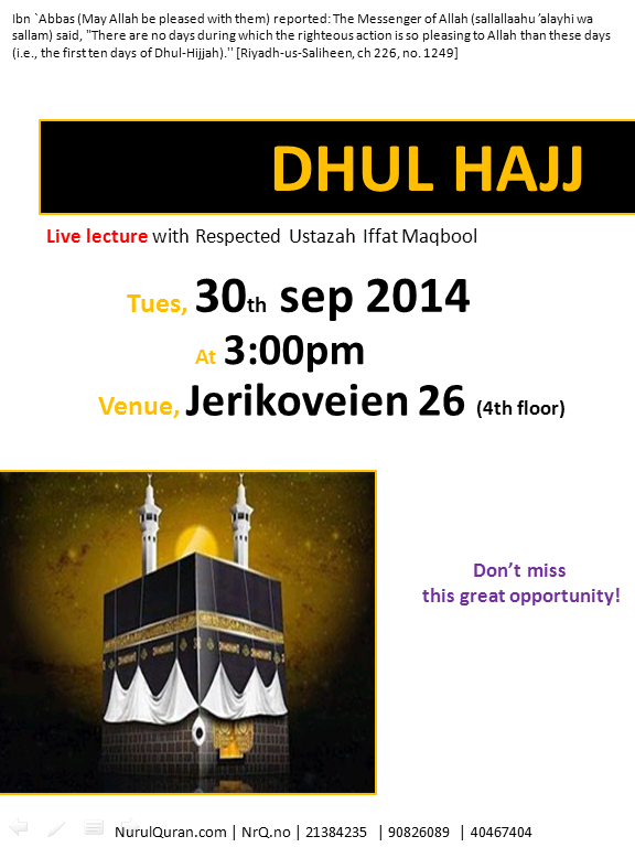 DHul-Hajj - live lec. med Ustazah ji (1st oct 14) (1)
